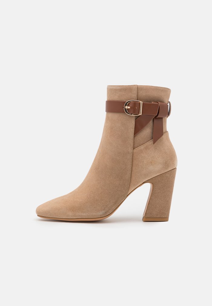 Bottines Anna Field LEATHER Block heel Zip UP Beige Femme | JVD-1305016